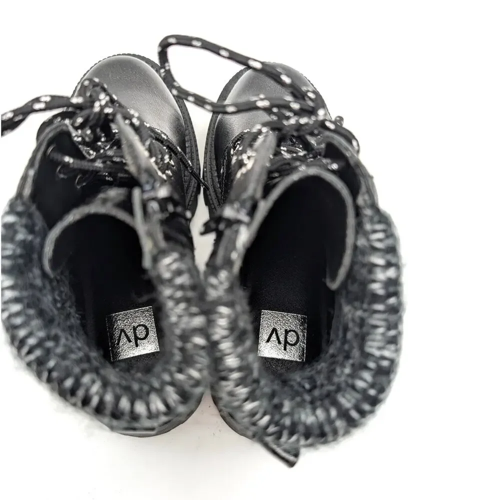 DV Dolce Vita Kamilla Lace-Up Fashion Boots Girl’s Black Size US3